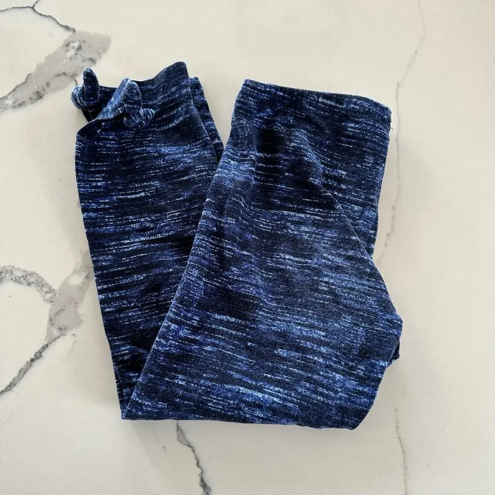 Old Navy Blue Striped Crop Leggings with Bow Detail
